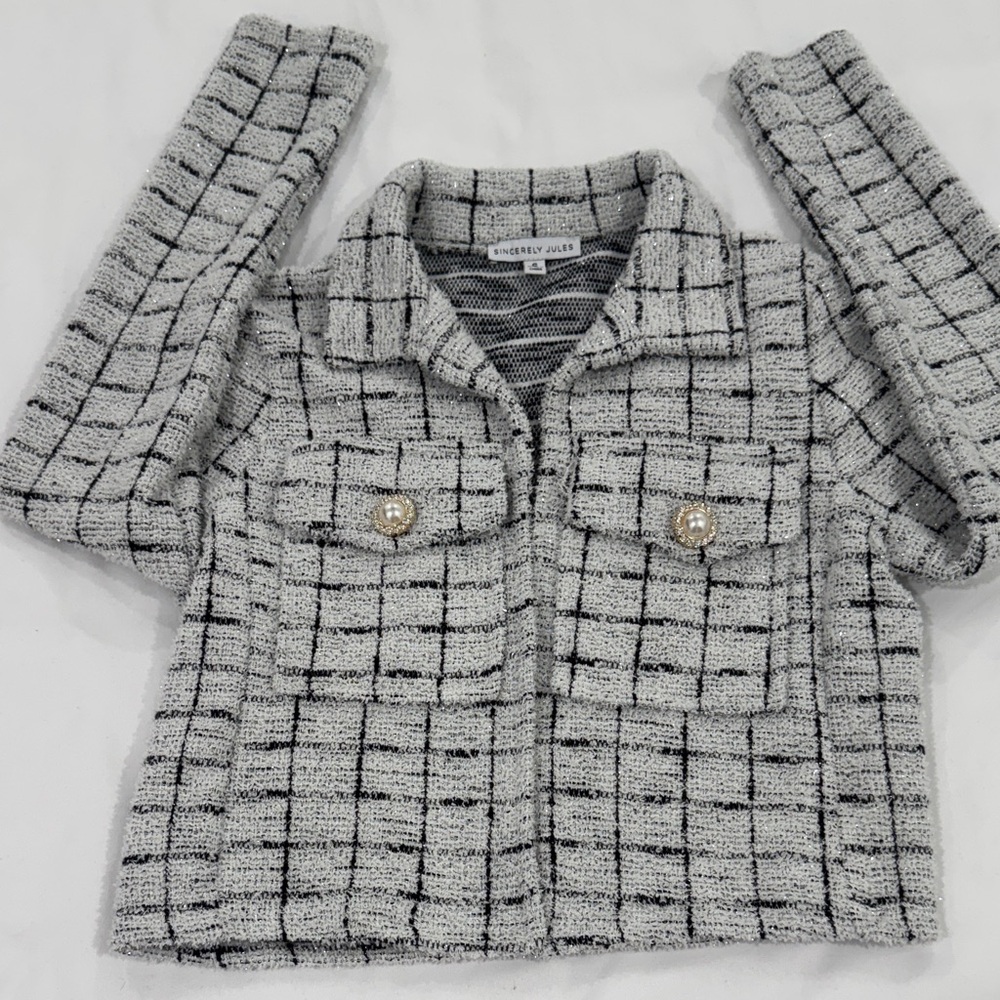 Black and White Plaid Jacket